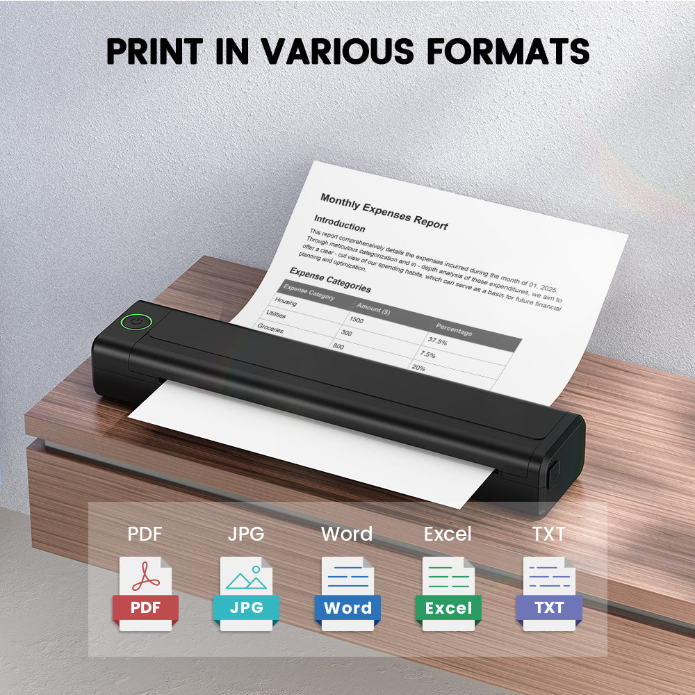 NEWYES 8 Inch No Ink Mini A4 Portable Printer Wireless
