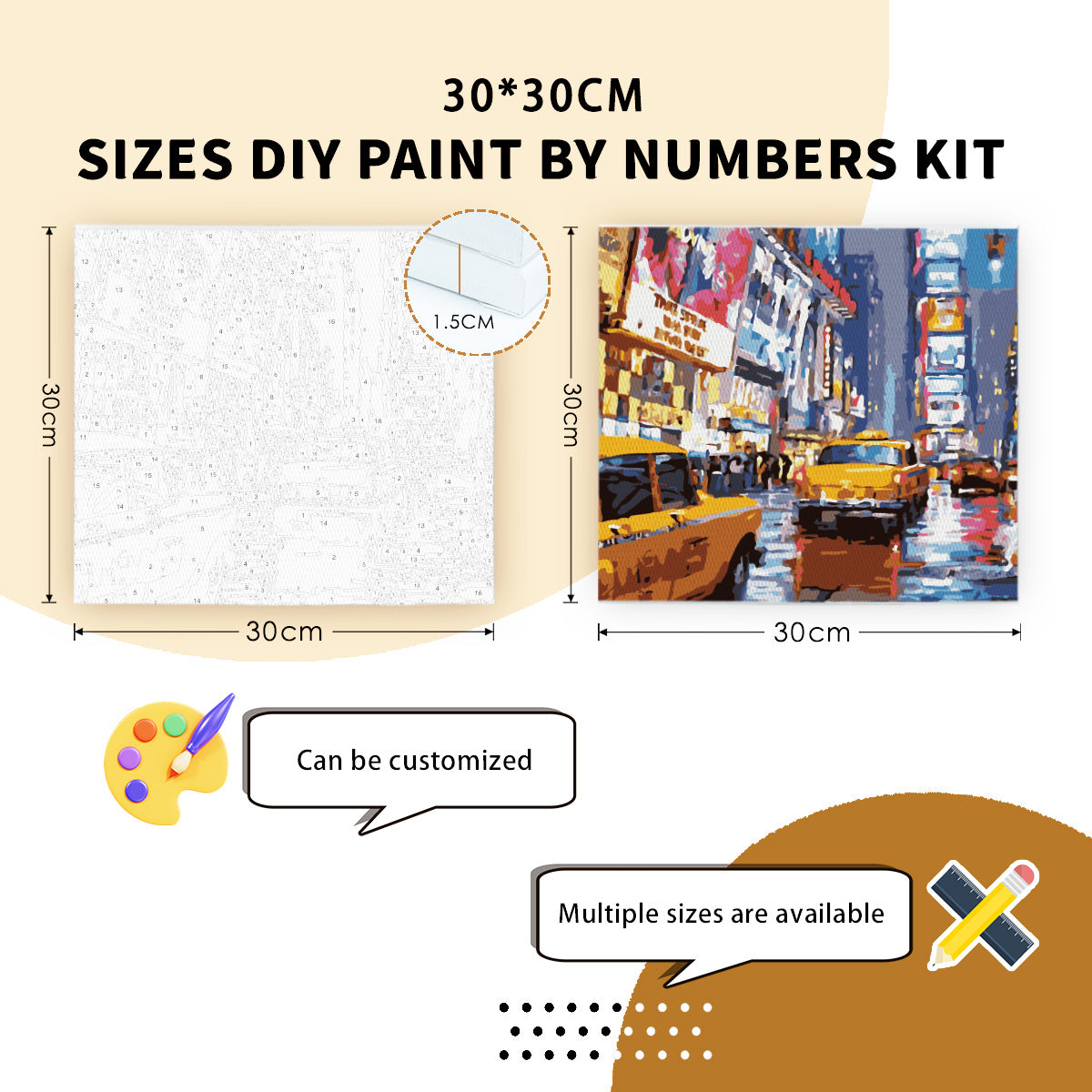 Custom Pattern Size 30*30CM Paint by Numbers