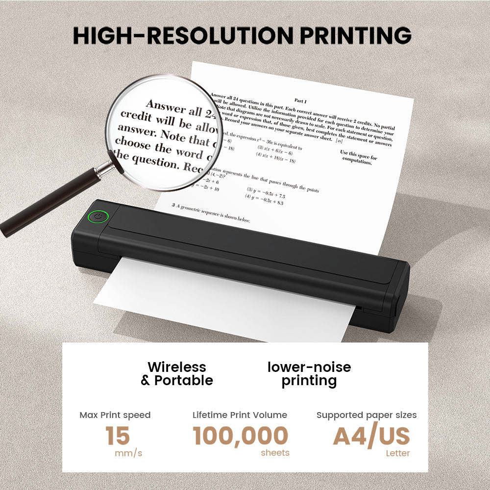 NEWYES 8 Inch No Ink Mini A4 Portable Printer Wireless