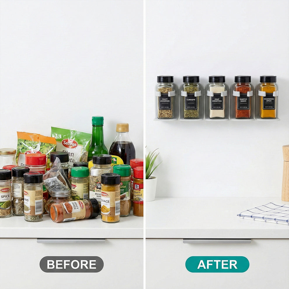 Wall Mounted Spice Rack Organizer